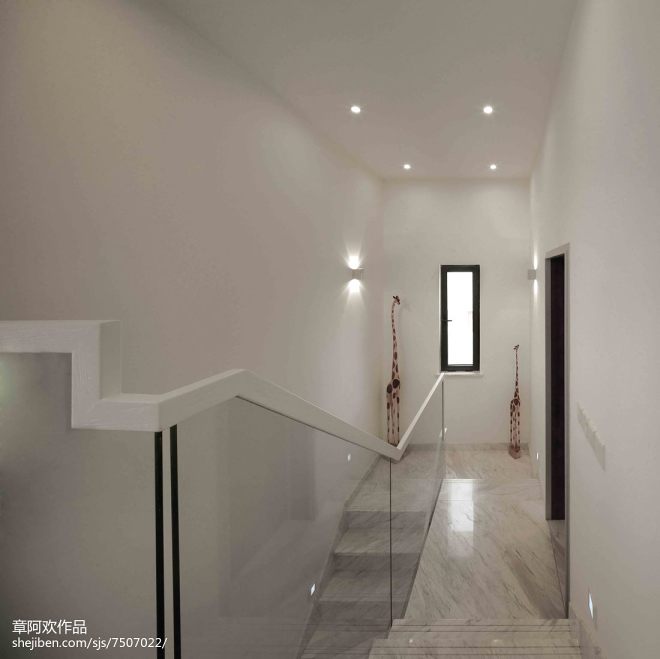 现代风格白色楼梯设计