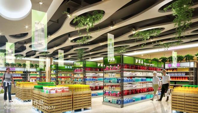 商场设计效果图：河南焦作恒桥乐家超市