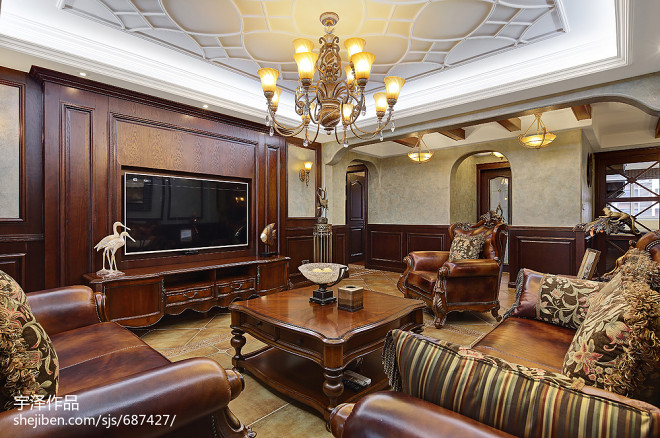 古典美式客厅设计大全