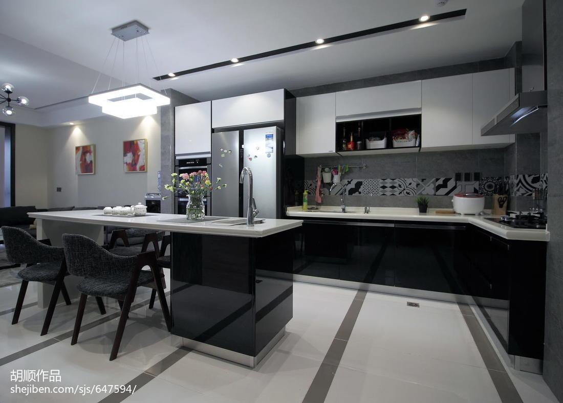 黑白调现代风格厨房设计