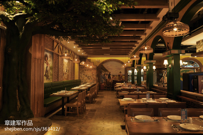 圣多斯巴西烤肉连锁室内餐厅装潢设计(