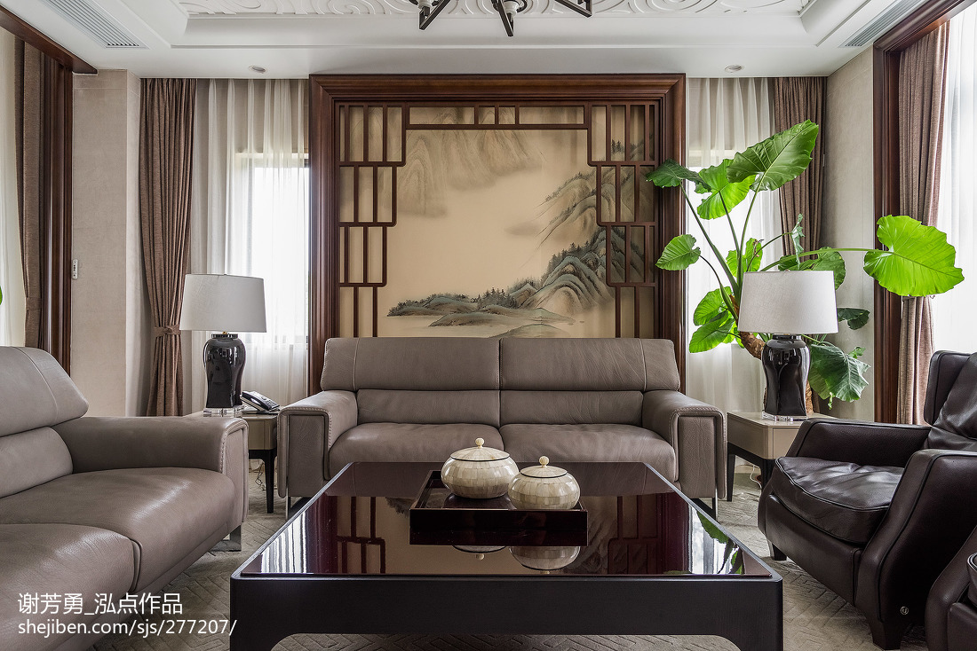中式别墅客厅沙发设计图
