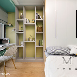 80m² 色彩北欧卧室设计图