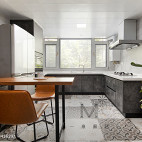 220m²混搭复式厨房设计图
