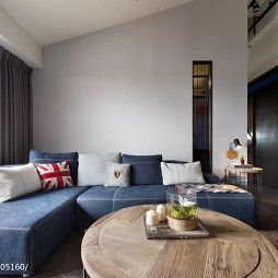 简单现代复式客厅沙发设计图