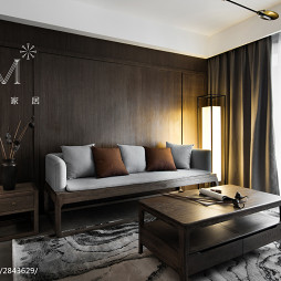 105m²新中式客厅沙发设计图