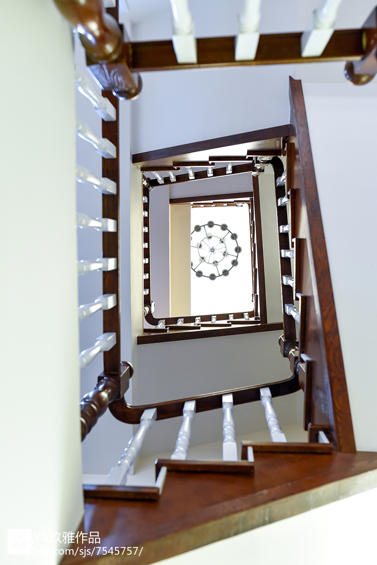 复古美式三居楼梯设计图片