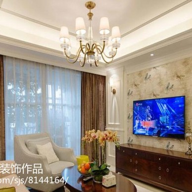 郑州翰林国际城三室两厅美式混搭风格装修案例_2977994
