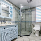 美式三居卫浴设计实景图片