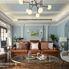 美式别墅客厅设计实景图片
