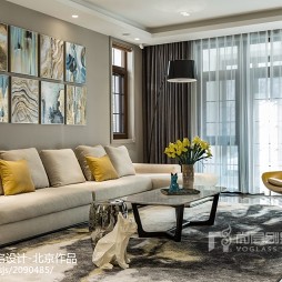 现代别墅客厅地毯设计实景图片