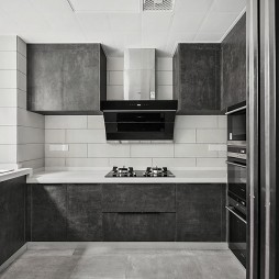 黑白现代风格三居厨房设计