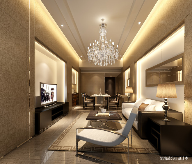 龙禧中心酒店式公寓室内空间装修设计-