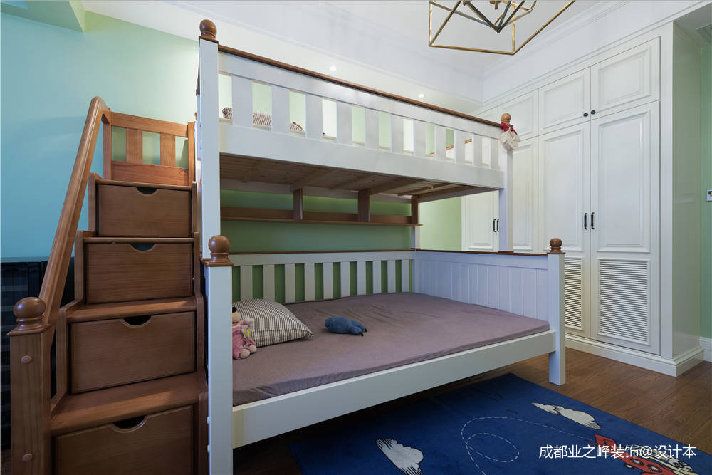 城南华府美式儿童房上下床设计图