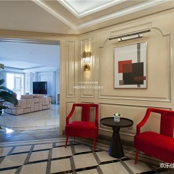 280大平层，优雅法式一点红——入户门厅图片