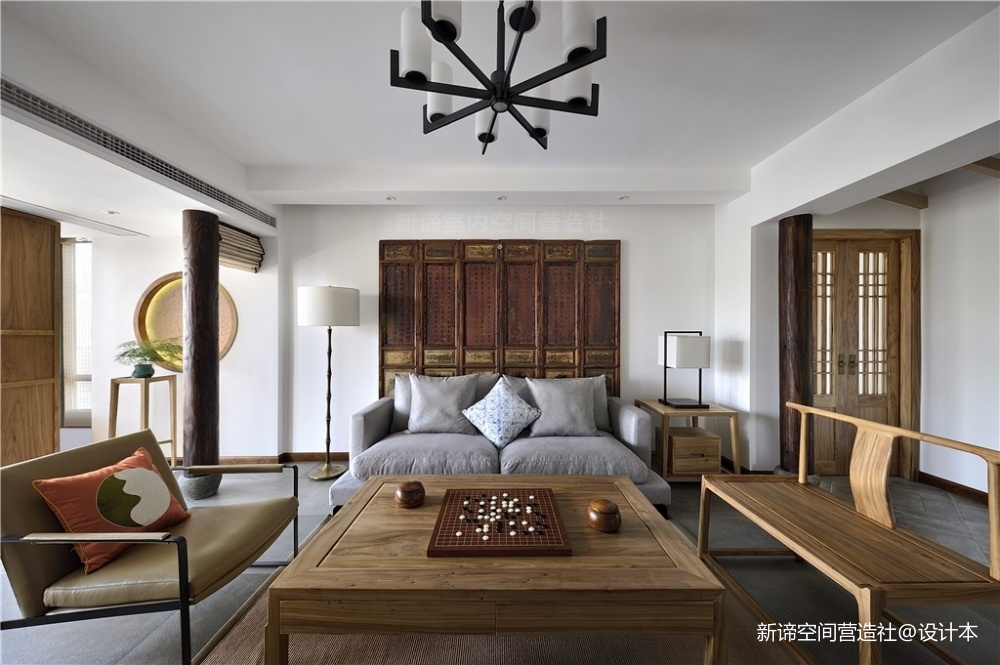 中式现代—自在居——客厅设计图