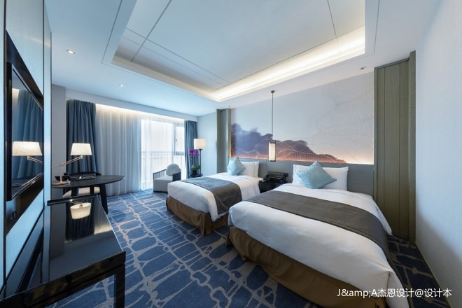 上海三甲港绿地铂瑞酒店空间设计——双床房图片