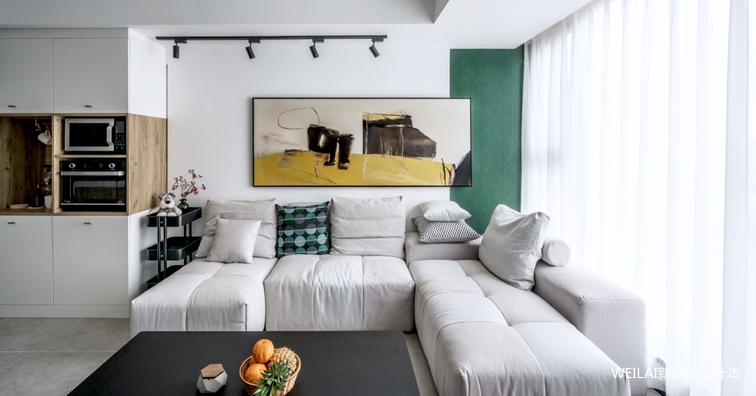 墨绿➕原木生态LOFT公寓--客厅图片