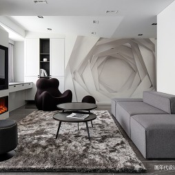 现代简约客厅沙发背景墙效果图
