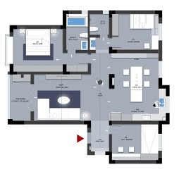 现代140平米三居室户型图