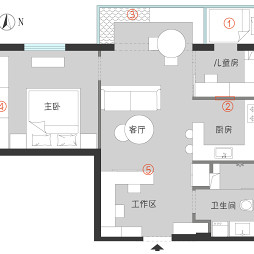 58平米二居室户型图