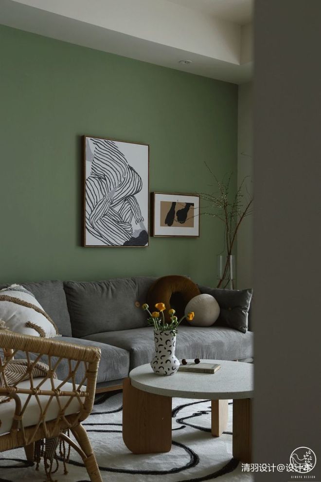 藤编、绿植、色彩让精装房变成真正的家
