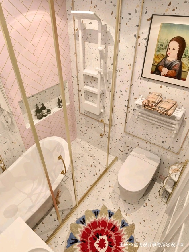 复古法式浴室不到4平的卫生间设计_1