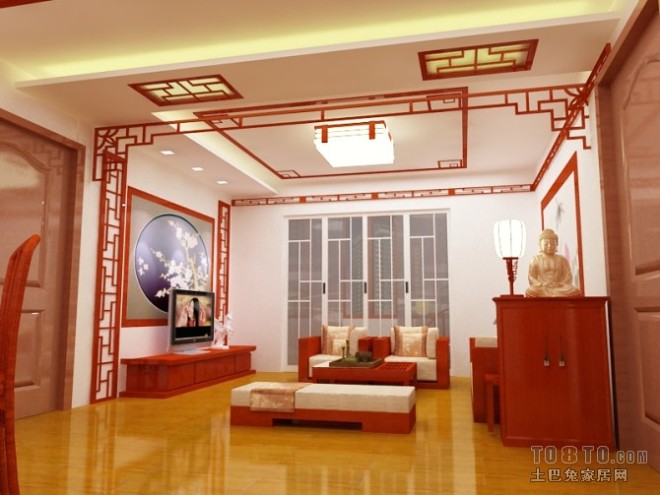 中式风格客厅暖色系