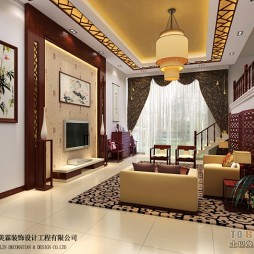 800中式客厅方案效果图