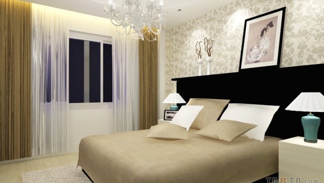 现代简约卧室装修效果图大全2012图片