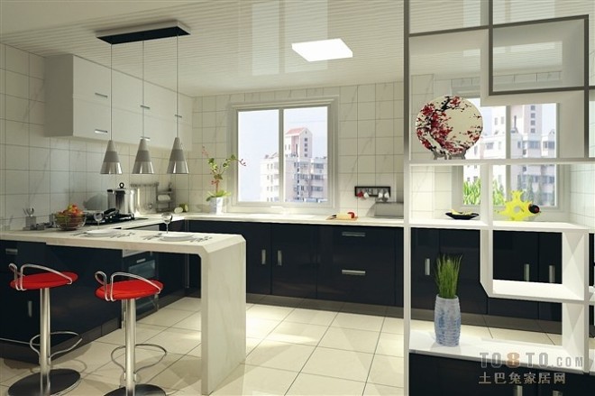 现代厨房装修效果图大全2012图片