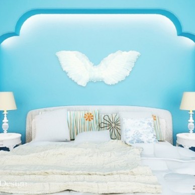 蓝色浪漫卧室装修效果图大全2012图片