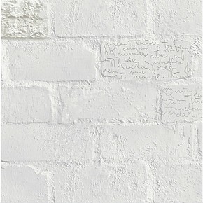 壁纸进口墙纸立体逼真仿砖墙文化石英文乱码字