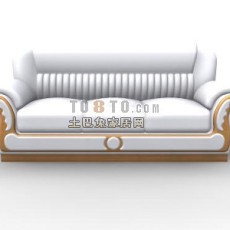 白色欧式现代多人沙发3d模型下载