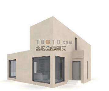 现代简洁造型别墅3dmax模型
