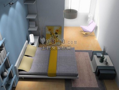 简单卧室3d模型下载