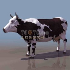 奶牛-动物素材3d模型下载