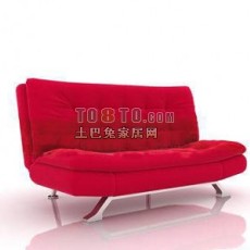 红色现代双人沙发3d模型下载