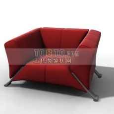 红色单人沙发图片3d模型下载