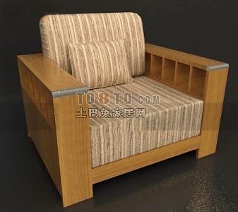 中式实木沙发3d模型下载