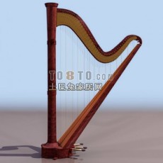 民族乐器箜篌3d模型下载