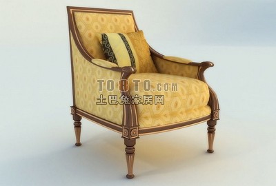 欧式奢华单人休闲沙发3d模型 