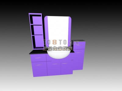 带储物柜浴柜3d模型下载