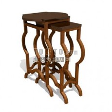 实木桌椅3d模型下载