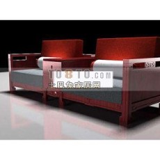 中式双人沙发3d模型下载