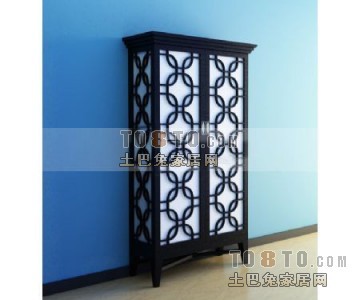 中式古典衣柜383d模型下载