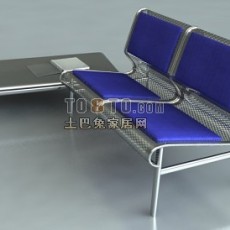 公共椅3d模型下载