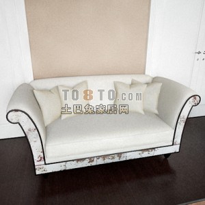 白色系列中式沙发3d模型