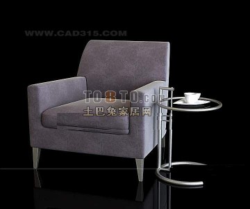 灰色现代简约沙发3d模型下载