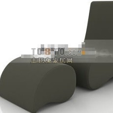 灰色个性现代中式沙发3d模型下载